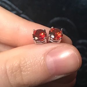 Rich red stud earrings